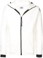 Cp Company Goggle Zipped Hoodie - White