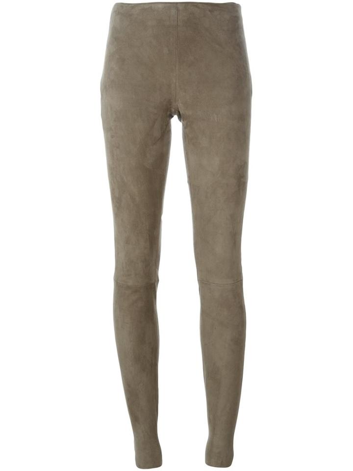 Drome Lateral Zip Fastening Leggings, Women's, Size: Small, Grey, Lamb Skin
