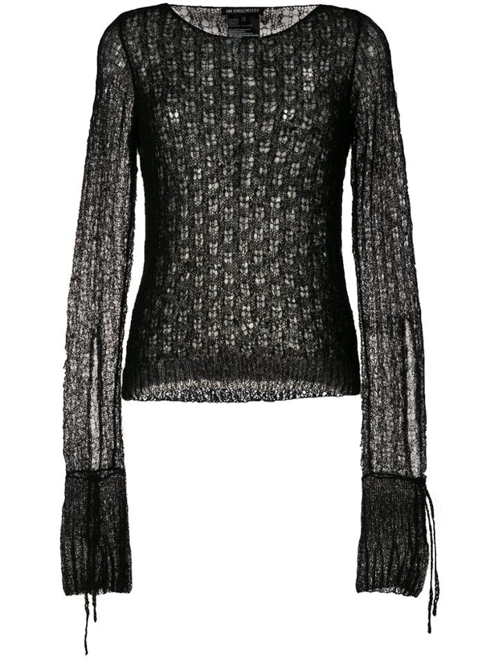 Ann Demeulemeester Lace Detail Top - Black