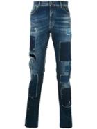 Diesel Black Gold - Patch Tapered Jeans - Men - Cotton/spandex/elastane - 30, Blue, Cotton/spandex/elastane