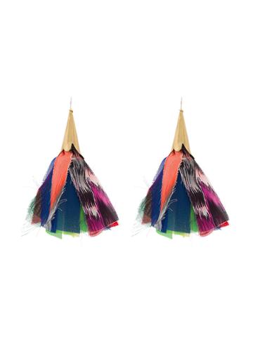 Katerina Makriyianni Silk Flower Earrings - Multicolour