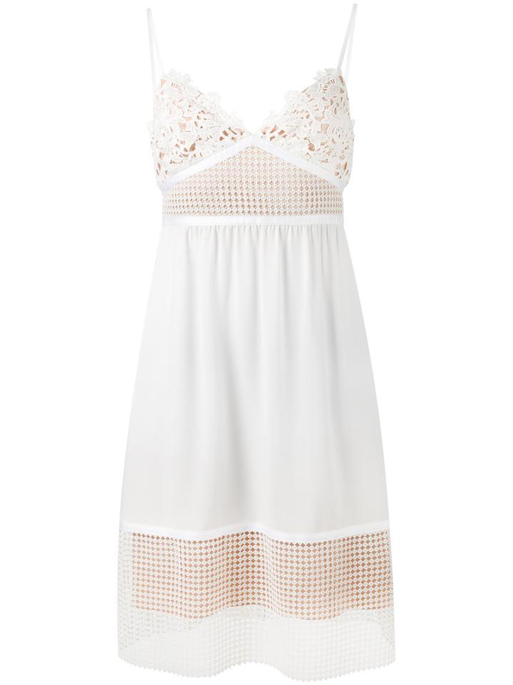 Theory - Lace And Mesh-paneled Dress - Women - Silk/cotton/polyester/triacetate - 2, White, Silk/cotton/polyester/triacetate