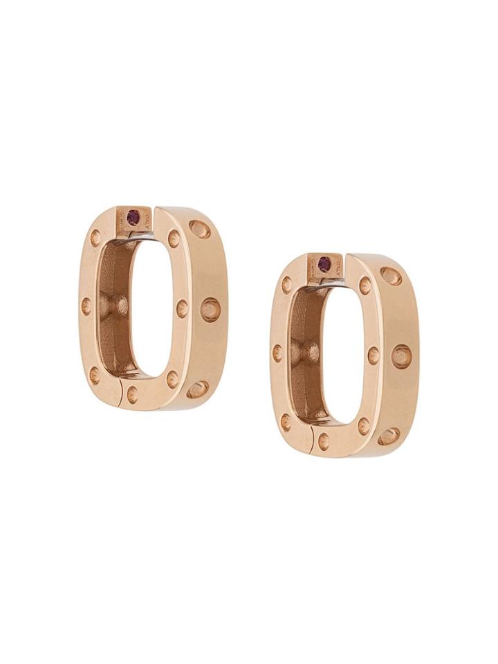 Roberto Coin 18kt Rose Gold Pois Moi Ruby Huggie Earrings