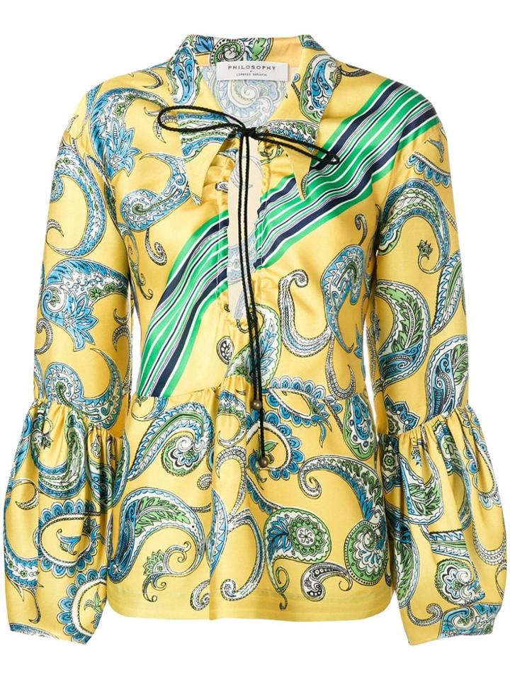 Philosophy Di Lorenzo Serafini Paisley Print Blouse - Yellow