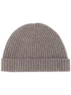 N.peal Ribbed Beanie, Women's, Brown, Cashmere