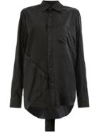 Moohong Panelled Shirt - Black