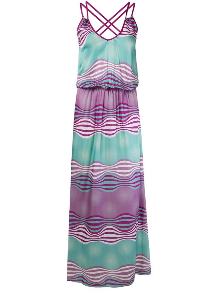 Brigitte Long Sleeveless Dress - Pink & Purple