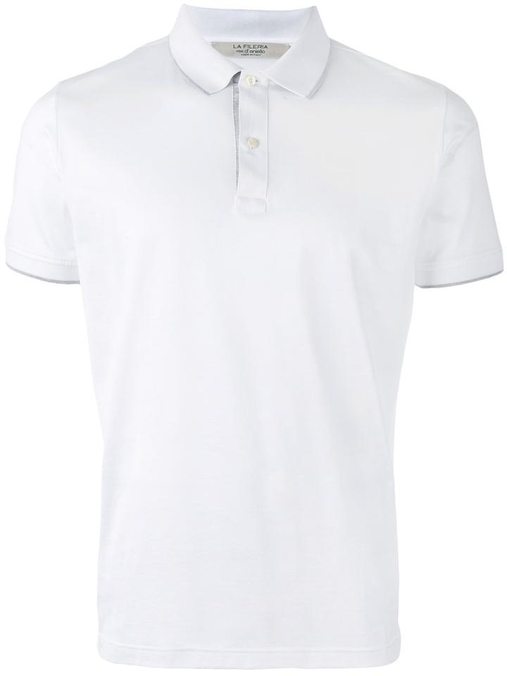 La Fileria For D'aniello Classic Polo Shirt, Men's, Size: 58, White, Cotton