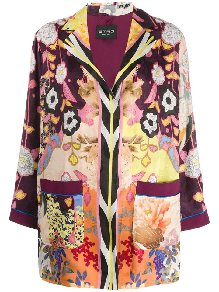 Etro Sketch Print Jacket - Purple