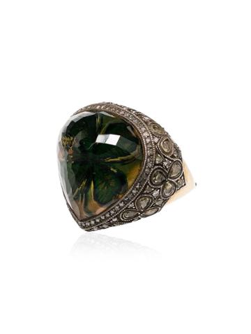 Sevan Bicakci Four-leaf Clover Ring - Green