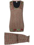 Missoni Vintage 2000's Blurry Stripes Trousers & Blouse - Black