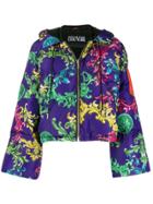 Versace Jeans Couture Baroque Print Puffer Jacket - Purple