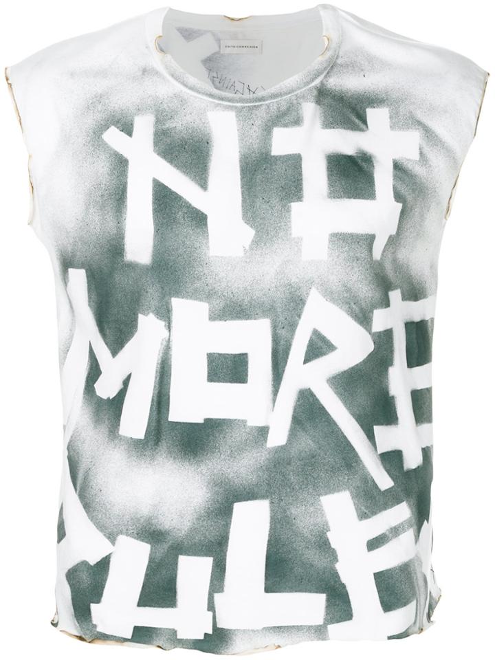 Faith Connexion Grafitti Effect Vest - White