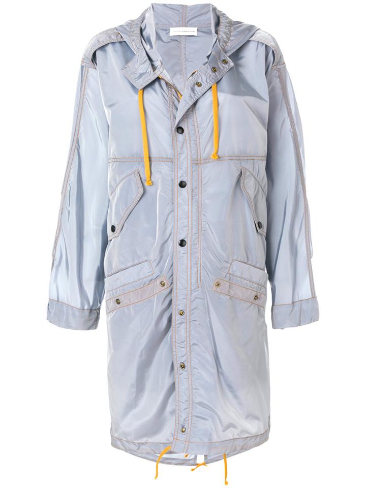 Faith Connexion Contrast Detail Parka Coat - Blue