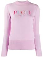 Emilio Pucci Embroidered Logo Wool Jumper - Pink