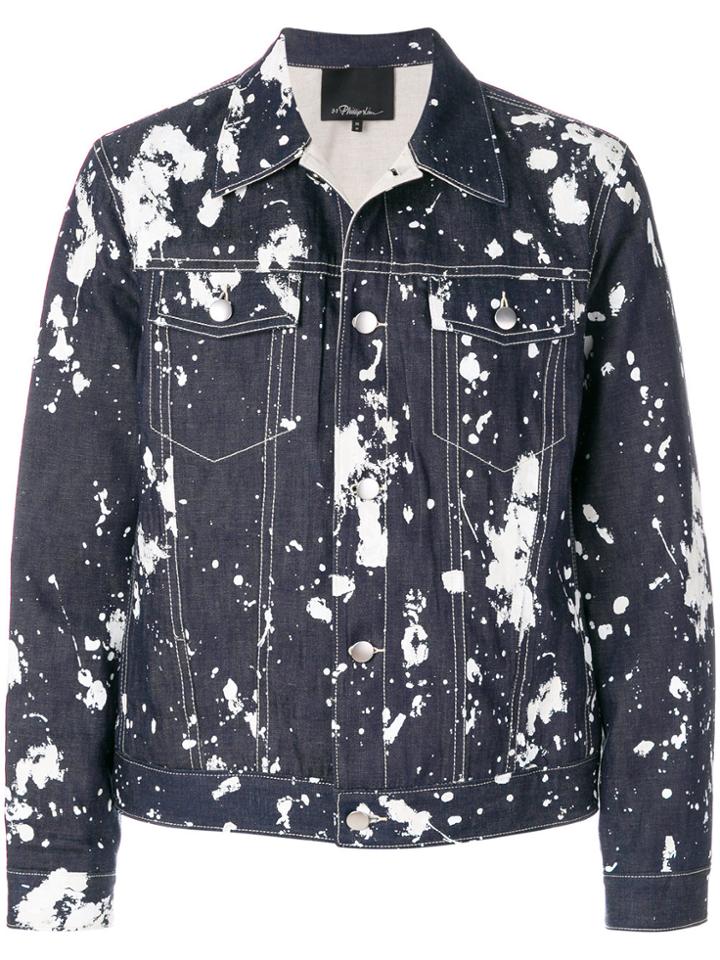 3.1 Phillip Lim Paint-effect Bomber Jacket - Blue