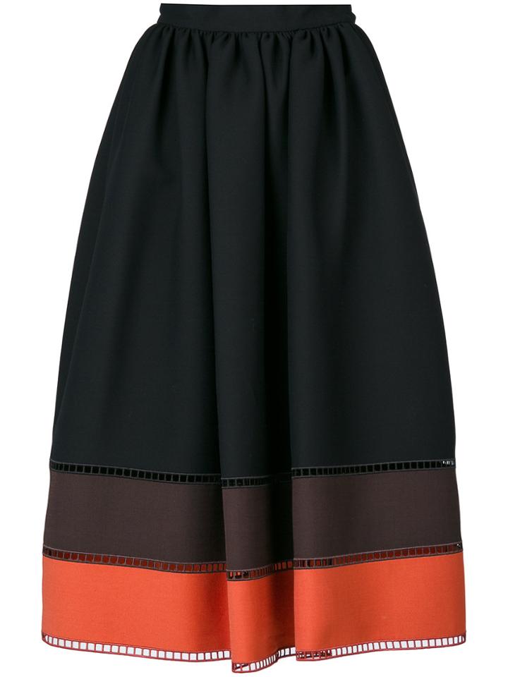 Fendi Stripe Panel Full Skirt - Multicolour