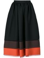 Fendi Stripe Panel Full Skirt - Multicolour