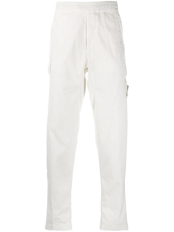 Stone Island Elasticated Straight-leg Trousers - White