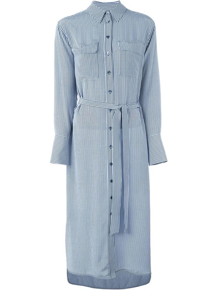 Equipment Belted Shirt Dress, Women's, Size: Xs, Blue, Silk