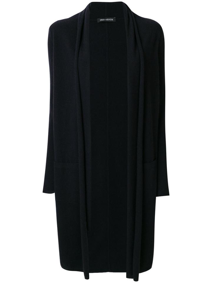 Iris Von Arnim Long Open Cardigan - Blue