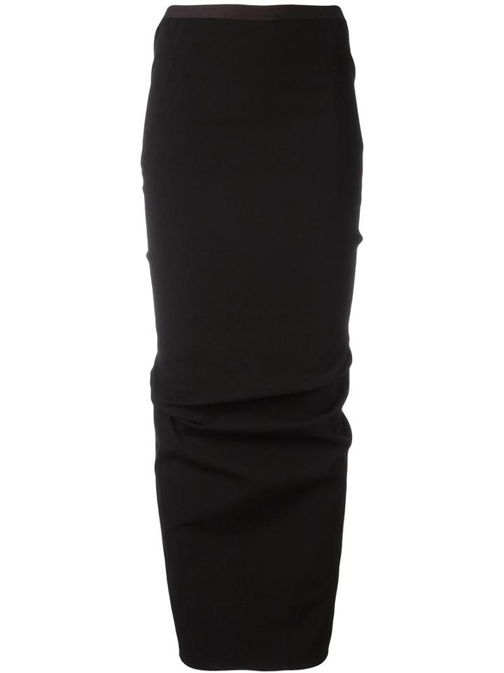 Rick Owens Full Draped Skirt, Women's, Size: 42, Black, Cotton/spandex/elastane/viscose
