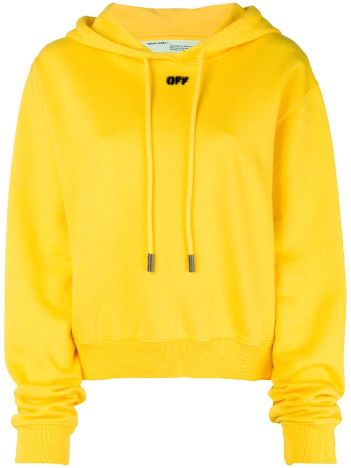 Off-white Logo Print Hoodie - Yellow & Orange