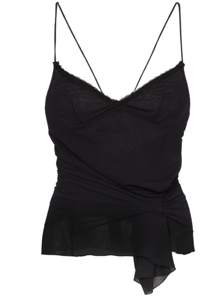 Jacquemus Lace-trim Asymmetric Hem Cami Top - Blue