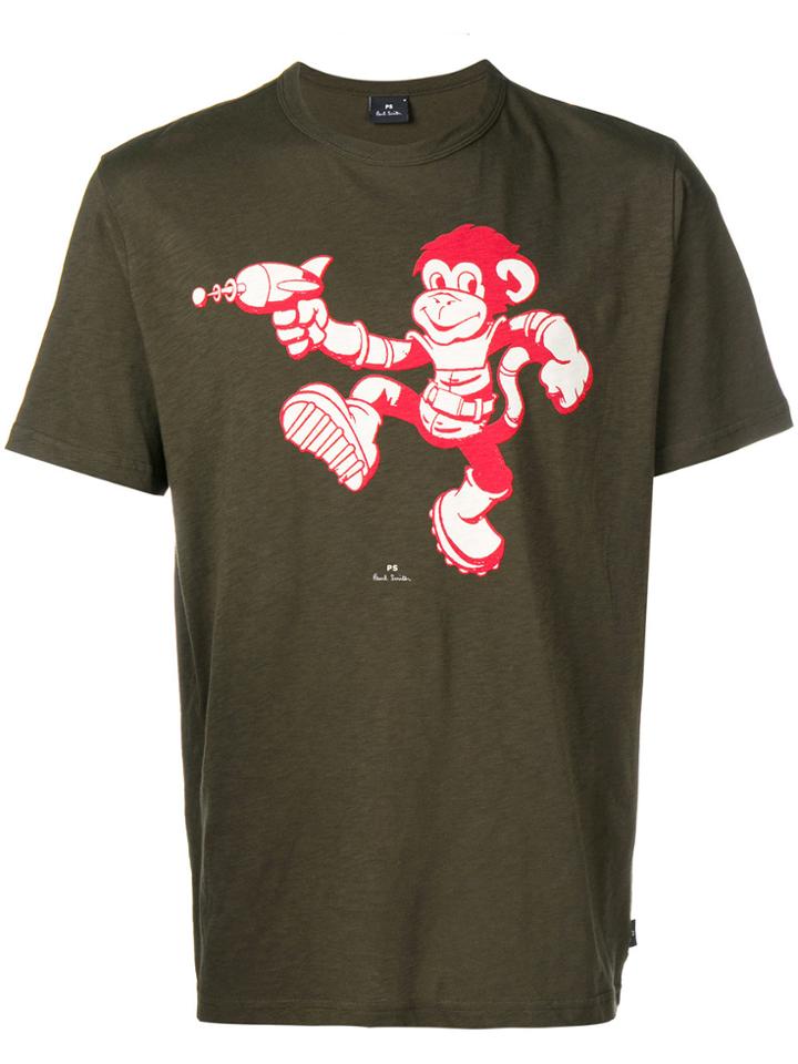 Paul Smith Space Monkey Print T-shirt - Green