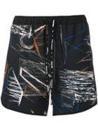 The Upside - 5 Printed Shorts - Men - Polyester/spandex/elastane - Xxl, Black