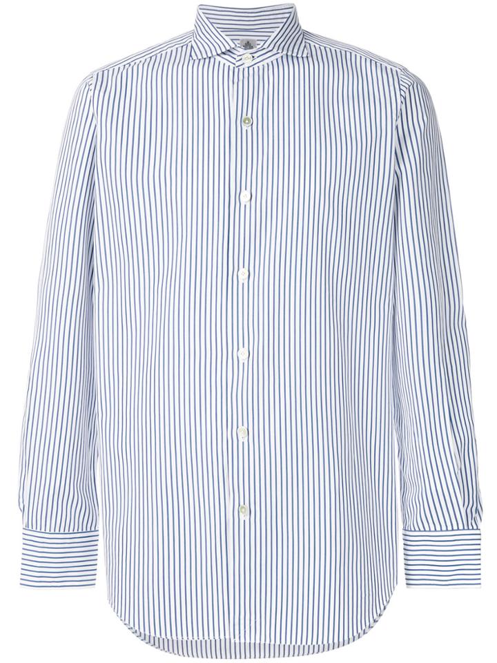 Finamore 1925 Napoli Striped Long Sleeve Shirt - White