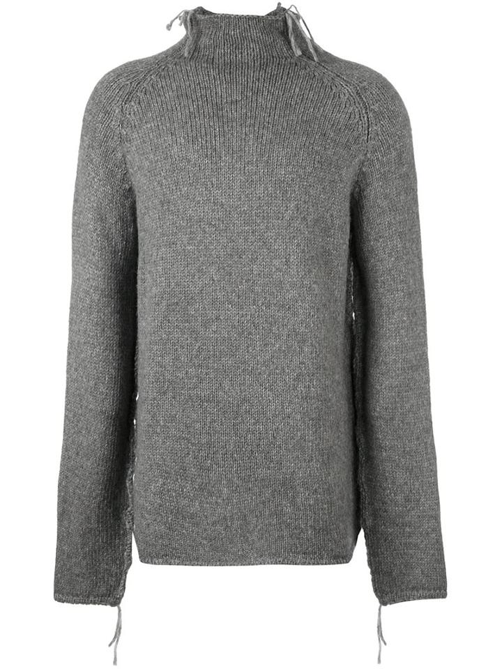 Poème Bohémien Exposed Seam Jumper, Men's, Size: 52, Grey, Polyamide/yak/alpaca/virgin Wool
