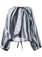 Ann Demeulemeester - Striped Blouse - Women - Silk/cotton - 36, White, Silk/cotton