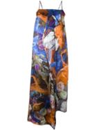 Christopher Kane Floral Maxi Dress, Women's, Size: 40, Wool/acetate/silk