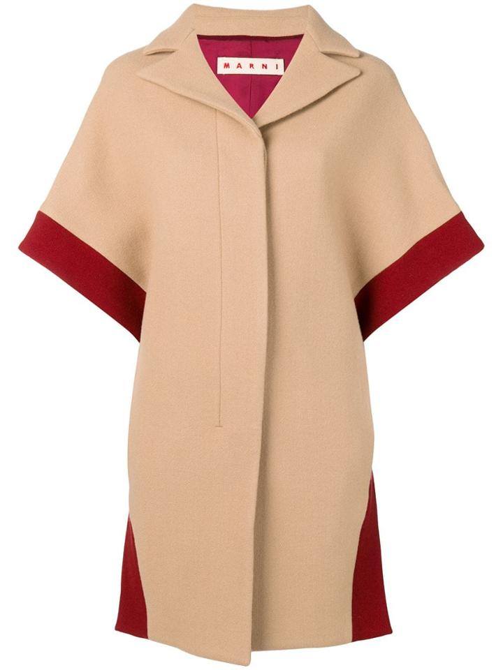 Marni Trimmed Poncho - Neutrals