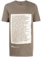 Rick Owens Drkshdw Poem Print T-shirt - Neutrals