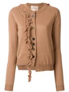 Erika Cavallini Ruffled Detail Cardigan - Brown