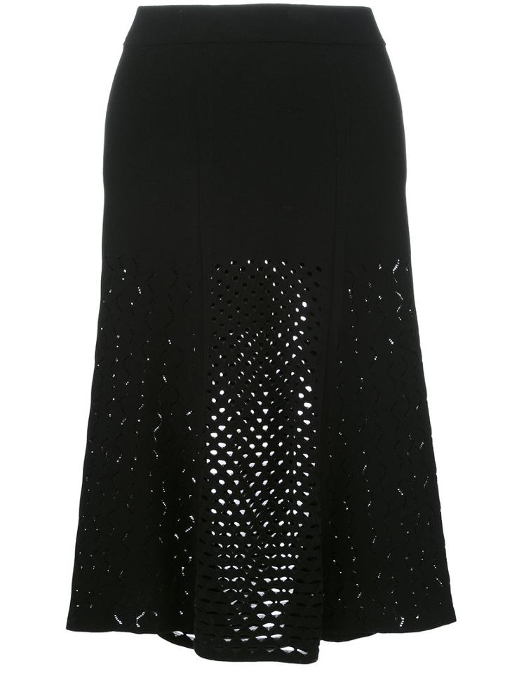 Kenzo Lace Hole Midi Skirt, Women's, Size: Xs, Black, Viscose/polyester