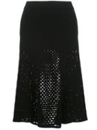 Kenzo Lace Hole Midi Skirt, Women's, Size: Xs, Black, Viscose/polyester