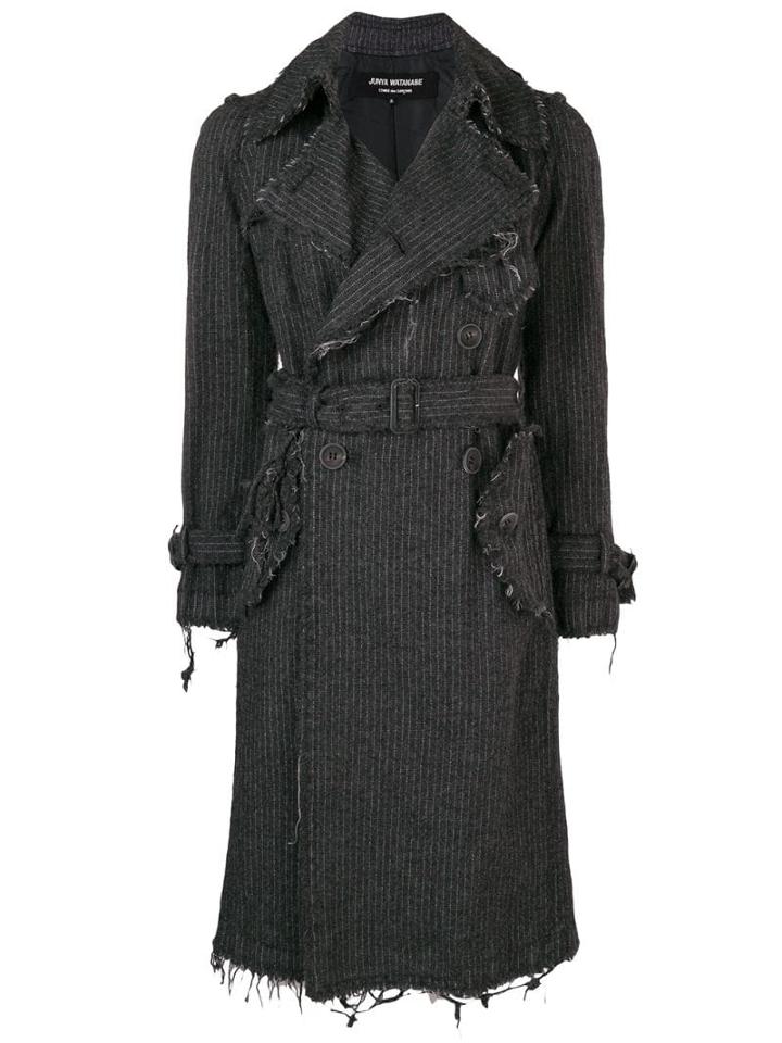 Junya Watanabe Comme Des Garçons Pre-owned Pinstripe Frayed Coat -