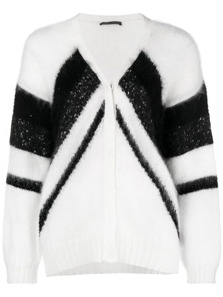 Alberta Ferretti Two Tone Knit Jumper - Black