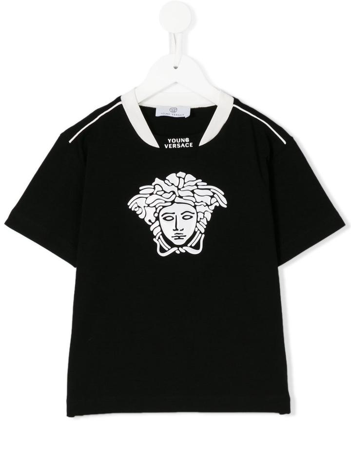 Young Versace - Medusa Embossed T-shirt - Kids - Cotton/spandex/elastane - 10 Yrs, Black