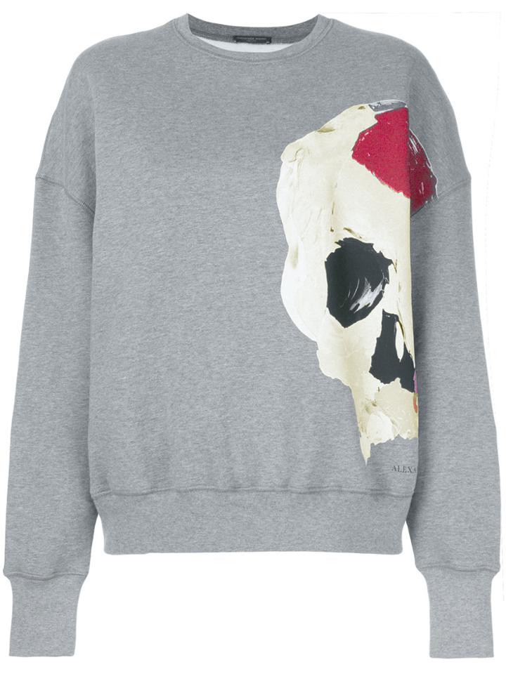 Alexander Mcqueen Abstract Skull Print Sweatshirt - Grey