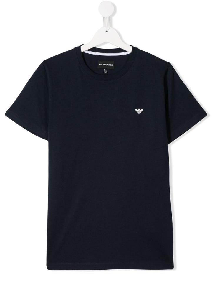Emporio Armani Kids Teen Round Neck T-shirt - Blue