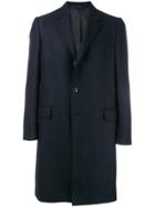 Caruso Tailored Single Breasted Coat - Blue