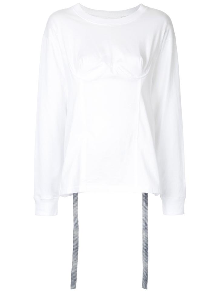Facetasm Slit Back Bustier Sweatshirt - White