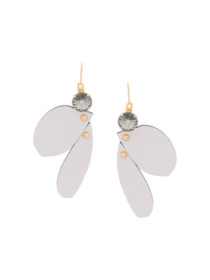 Marni Hanging Leather Earrings - White
