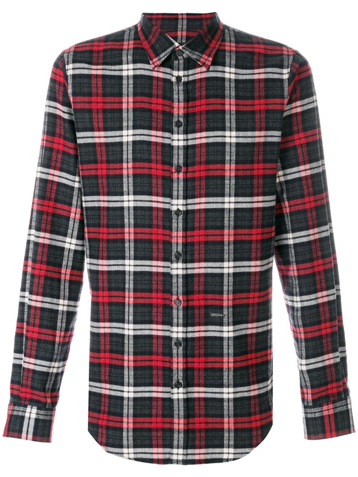 Dsquared2 Checked Button Shirt - Black