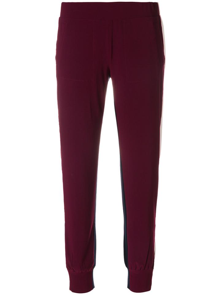 Norma Kamali Side Stripe Track Pants - Pink & Purple