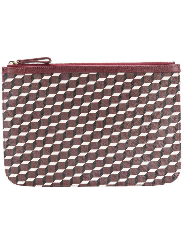Pierre Hardy Geometric Print Clutch - Brown